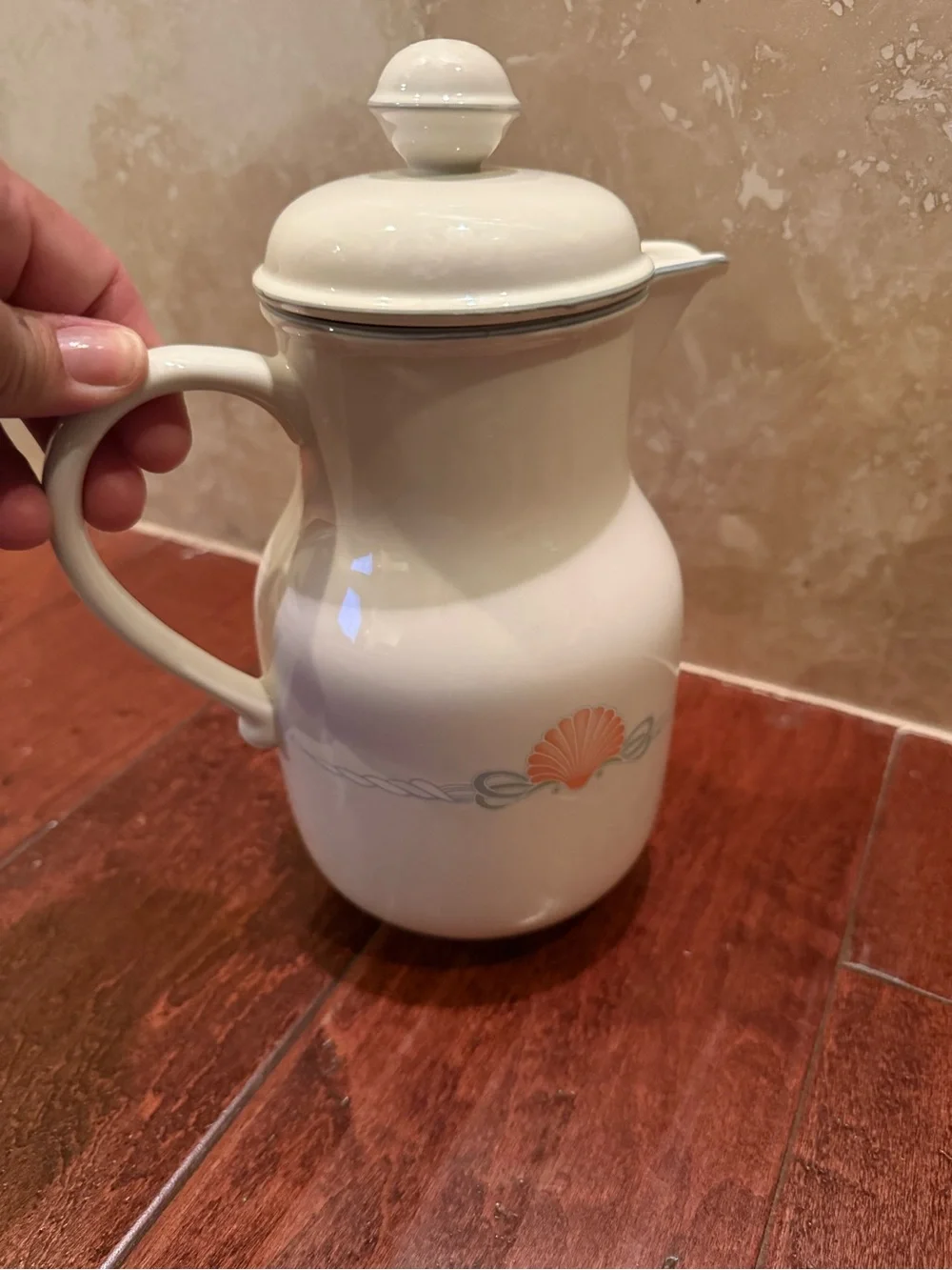 Vintage Villeroy & Boch AMALFI Mini COFFEE POT Peach Shells Luxembourg